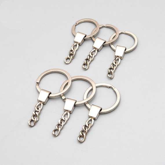 100pcs Metal Keyrings With Chain and Jump Rings in Bulk, Bulk Keychains ,  Supplies, Key Chain Making, Split Keyring 