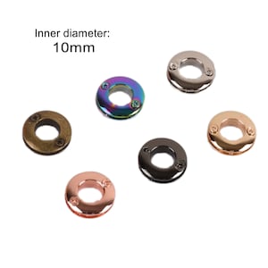 4PCS Metal 10mm Zinc Alloy Round Grommets Eyelet With Screw For DIY Handbag Purse Making