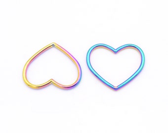 Heart Shape Buckle Ring For Collar, Heart Ring Choker With Different Color  --- 4pcs