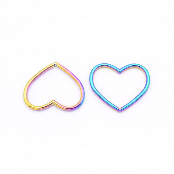 Heart Shape Buckle Ring For Collar, Heart Ring Choker With Different Color  --- 4pcs