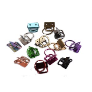 10pcs 3/4 1 1 1/4 Key Fob Hardware, Fob Wristlet Hardware with Key Ring With different Color image 2