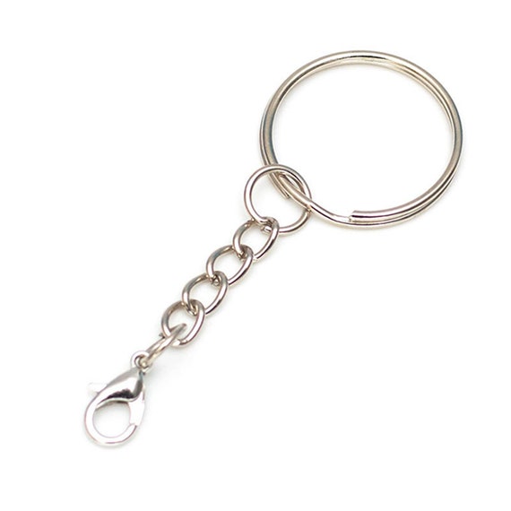 100pcs Metal Keyrings With Chain and Jump Rings in Bulk, Bulk Keychains ,  Supplies, Key Chain Making, Split Keyring 