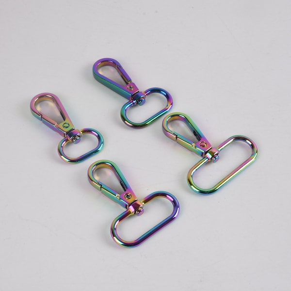 4PCS Various Size Rainbow Swivel Lobster Clasp Snap Hook Handbag Accessories Hardware