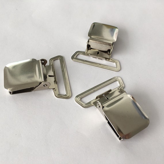 Suspender Clips 4/8/10/20/50 Pcs 50mm 2 Inch Bretel Clips Nickel Heavy Duty  Metal Suspender Clips Flat Clip Bed Sheet Fasteners Clip 