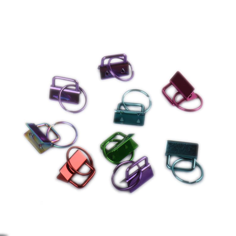 10pcs 3/4 1 1 1/4 Key Fob Hardware, Fob Wristlet Hardware with Key Ring With different Color image 1