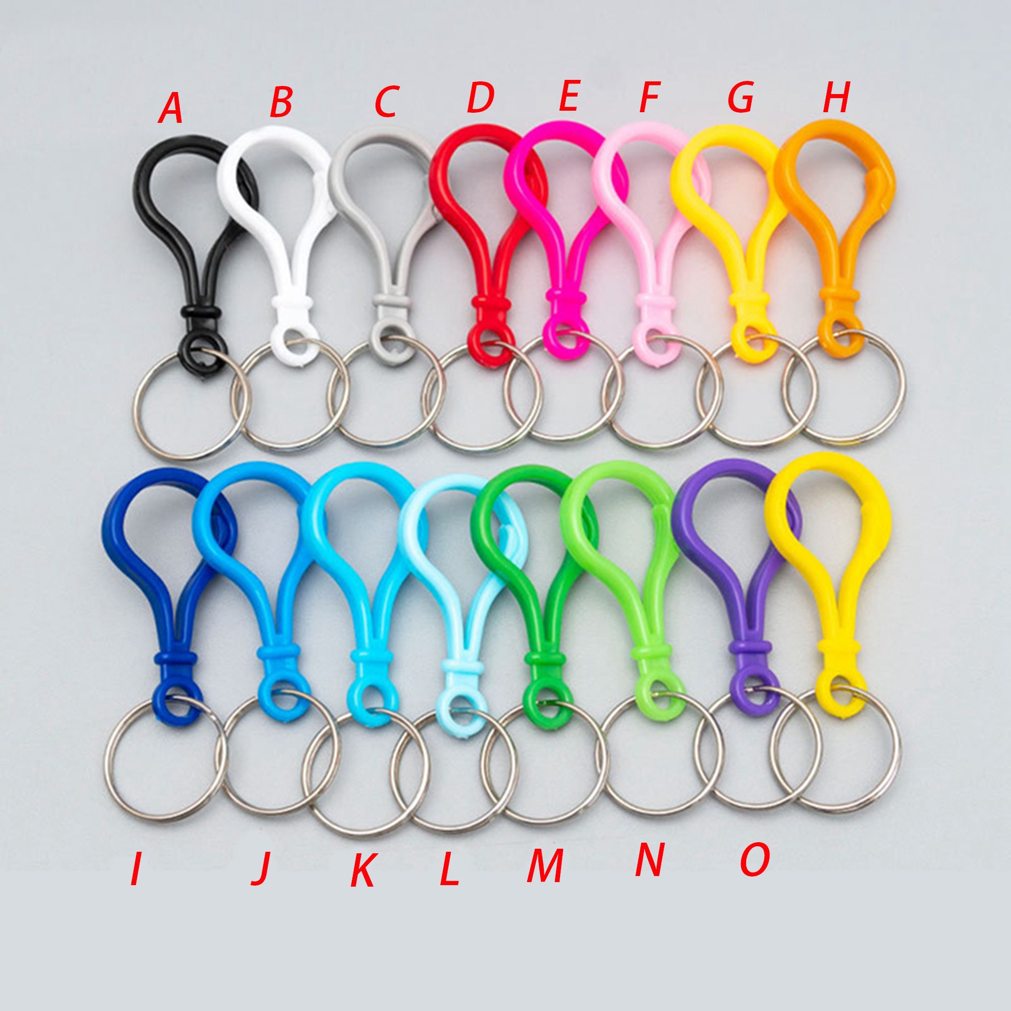 10PCS Large Plastic Hook Clasps,mixed Color Plastic Key Chain Holders  Clasps,purse Charm Clasps,keychain Hooks,keyring Clips 