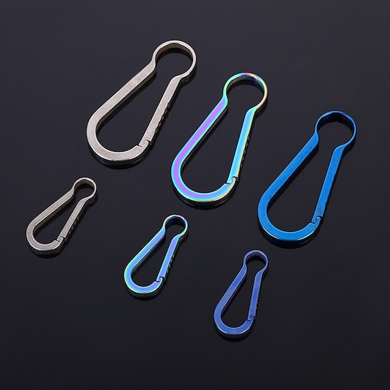3 Pcs Carabiner Keychain Titanium Clasp Small Carabiner Clip Snap Hook  Spring Lock Heavy Duty Gate Clips 