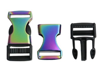 5pcs rainbow color side release buckle, release belt buckle,adjustable backpack buckles,dog collar strap webbing buckle