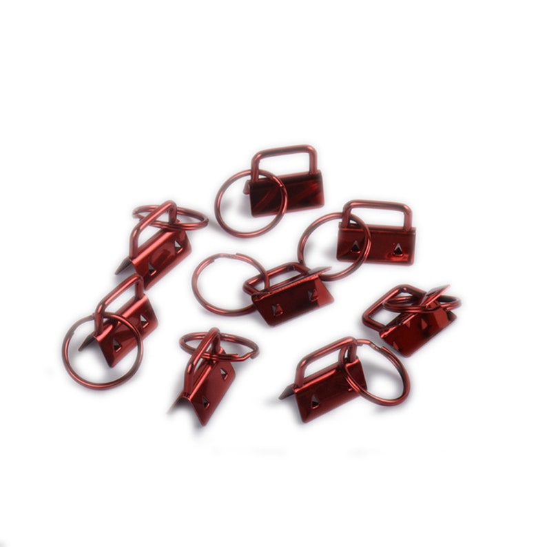 10pcs 3/4 1 1 1/4 Key Fob Hardware, Fob Wristlet Hardware with Key Ring With different Color image 3