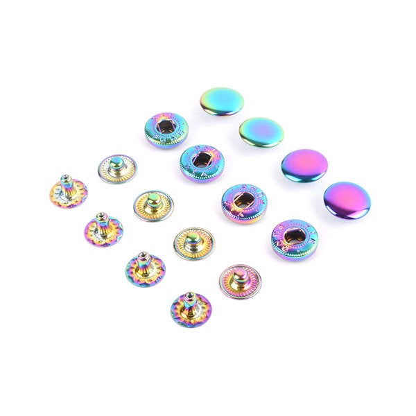 12mm Rainbow Color Snap Spring Button Fastener Sewing Press Button(a set of 10 pcs)