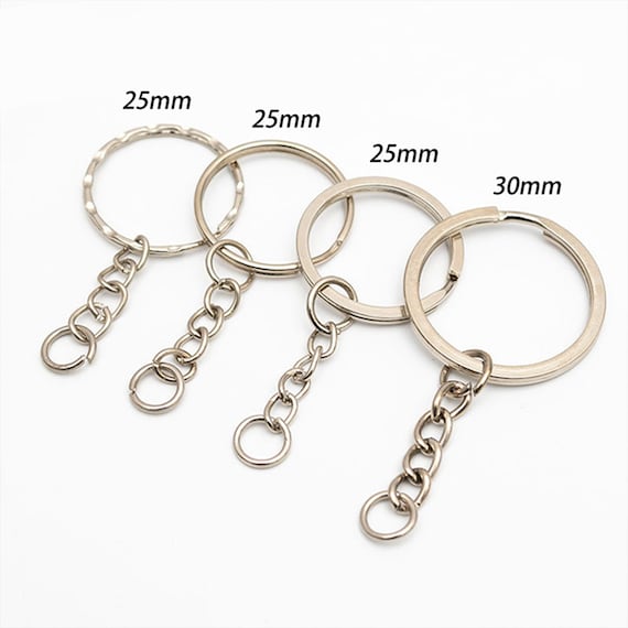 Keychain Clasp - 30mm Blank Keychain holder set - Metal Clasp or Keychain  Clip - 6 pc set