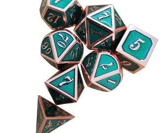 Metal Dice 2 Pcs Green 20mm Multi-faceted Board Game Dice Mix And Match Digital Seven Multi- sided Set Of Dice