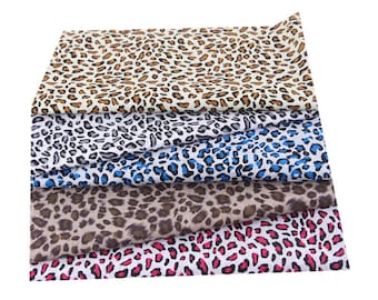 5x Dierenprint katoen popeline, Luipaard print 100% katoen print, handwerk en kleding, quiltstof