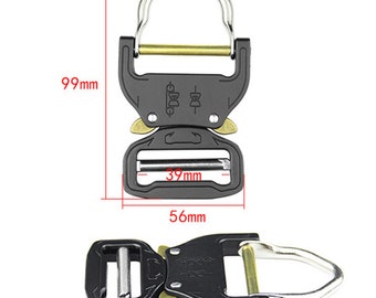 2pcs 39mm d-shaped metal quick side release buckle for webbing tacal safety belt secure Hook Clip DIY outdoor luggage accessories