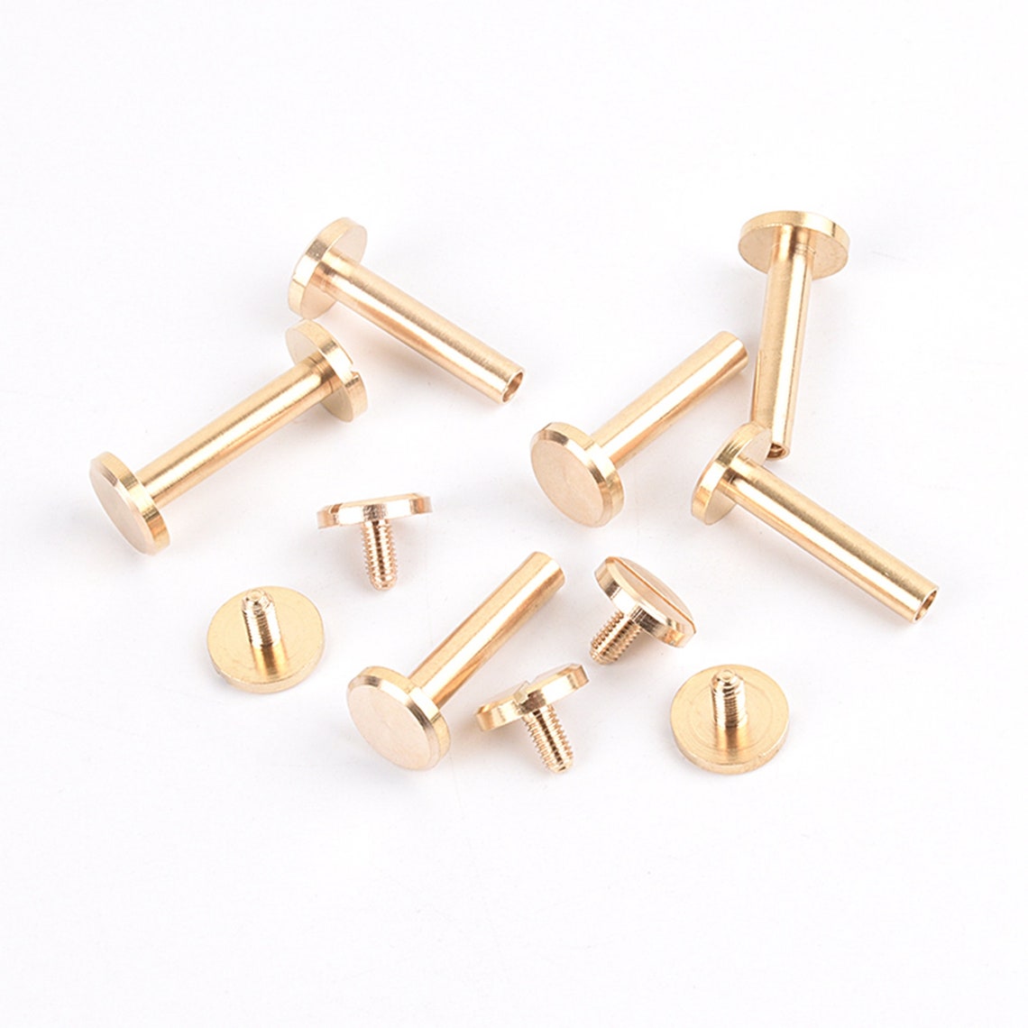 10PCS Various Size Brass Binding Post Screw Rivet for Leather Etsy