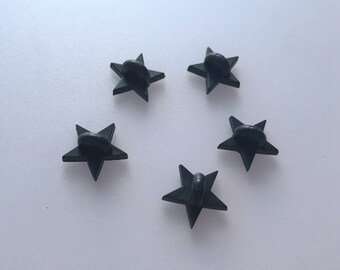 Black Star Shape Pin Back, Pvc Pin Back- 10pcs