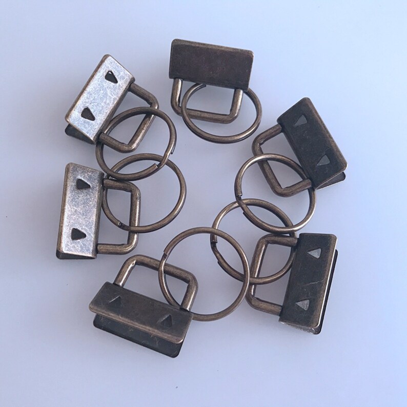 10pcs 3/4 1 1 1/4 Key Fob Hardware, Fob Wristlet Hardware with Key Ring With different Color image 10