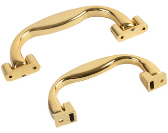 2pcs plastic Handle light gold Box Handle Suitcase Handle Arched Trunk Handle Hardware Leatherware Craft