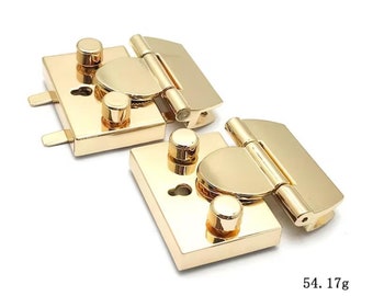 2 Stück x 3 Mix Button Lock Zink-Legierung Handtasche Verschlüsse Geschenkbox Dekorative Organ Einsteckschloss Light Gold