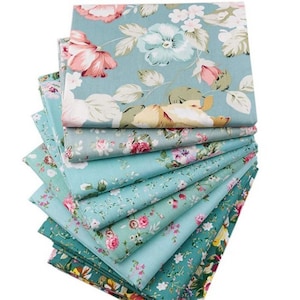 7-8 pcs/lot 19 x 19 Printed Floral Cotton Fabric for Patchwork