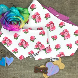 Nicolas Cage Dog Bandana Floral Reversible with Pearl Snaps