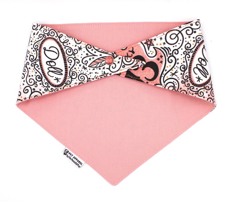 Rockabilly Sweetheart Reversible Dog Bandana with Pearl Snap Closures by The Peaceful Pup