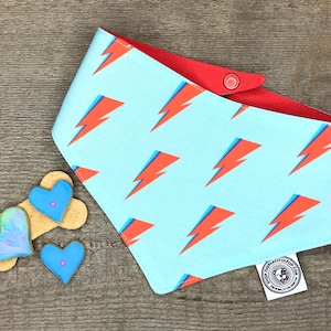 David Bowie Dog Bandana Ziggy Stardust Reversible with Pearl Snaps