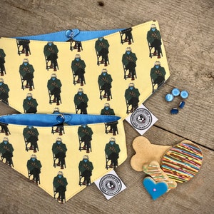 Bernie Sanders in a Mood with Mittens Dog Bandana with Pearl Snaps