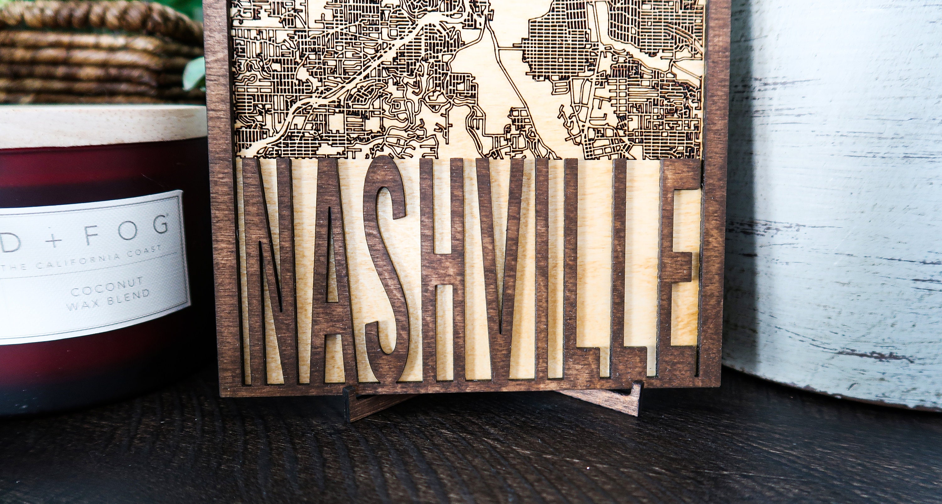 Nashville Wood City Map Wall Art Laser Cut Engraved Street Etsy