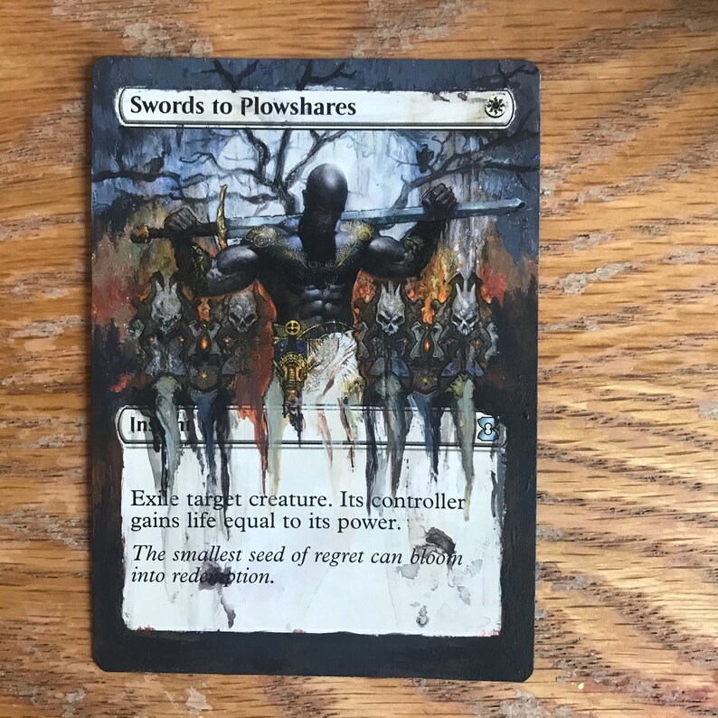 MTG Swords to Plowshares ALTER hand painted acrylic alter Etsy