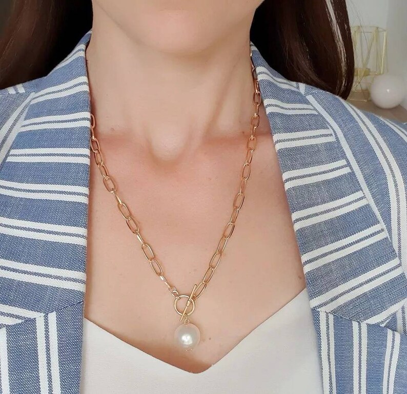 Gothic Baroque Pearl Coin Pendant Choker Necklace for Women Wedding Punk Bead Lariat Gold Color Long Chain Necklace Gift Christmas gift