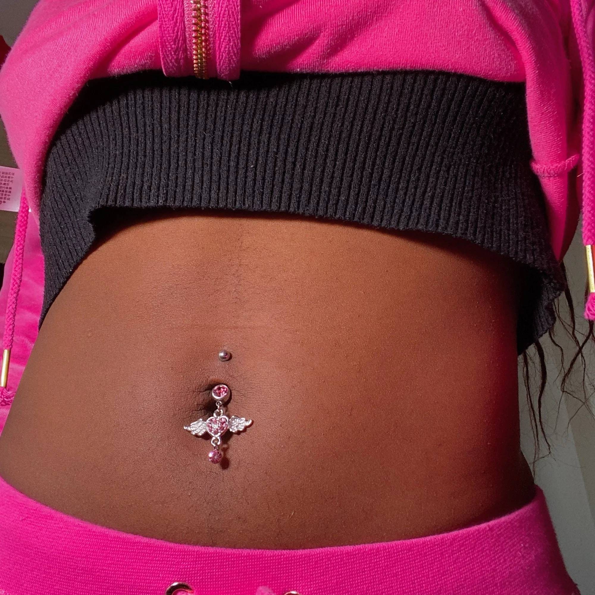 ♡ (3.0) pink belly piercing