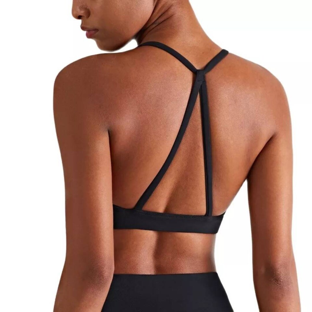 Open Back Sport Bra Running Crop Top Women Push up High Etsy UK
