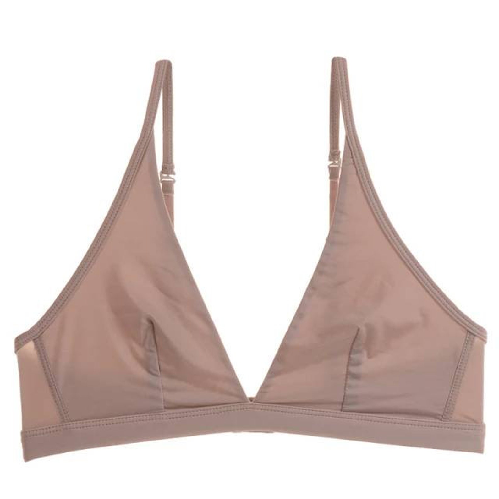 Women's Silk Satin Triangle Bralette Soft Cup Wireless Bra - Etsy