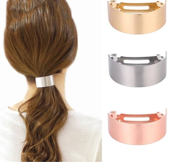 Metal Hair Clips For Women Hairpin Headwear Ponytail Holder Etsy
