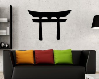 Torii Gate Metal Wall Art: Japanese Zen Decor