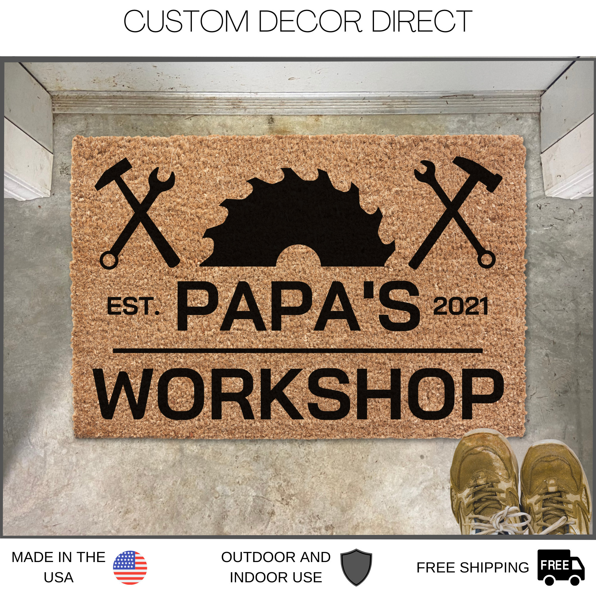 Personalized Garage Mat, Workshop Mat, Man Cave Doormat, Father's Day Gift,  Gift for Dad, Grandpa, Husband, Grandad, Papa WM002 -  Canada