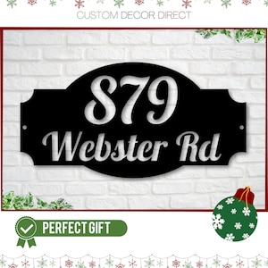 Custom Metal Address Sign: Laser Cut House Number Plaque