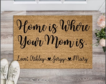 Mothers Day Gift, Mothers day Doormat, Personalized Doormat, Welcome Doormat, Mom Doormat, Gift for Mom, Gigi, Grandma, Mommy, Wedding Gift