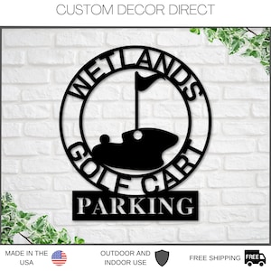 Personalized Golf Sign, Gold Cart Parking Sign, Metal Wall Art, Metal Sign, Custom Golf Sign, Gift for Him, Golf Gifts, Man Cave Sign, Sign