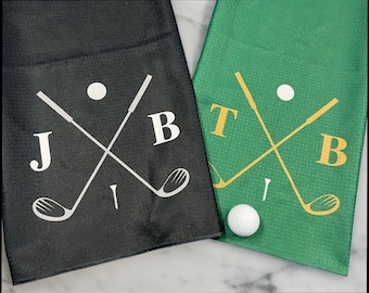 Personalized Golf Towel for Dad, Initial Golf Towel, Gift for Dad, Golf Dad, Fathers day Gift, Custom Golfer Gift, Golf Fathers day Idea