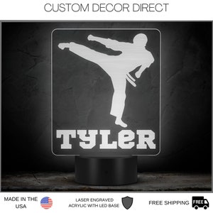 Karate LED Light, Personalized Karate Night Light, Martial Arts Decor, MMA Name light, Name Sign, Desk Sign, Lamp, Custom Night Lights Gift