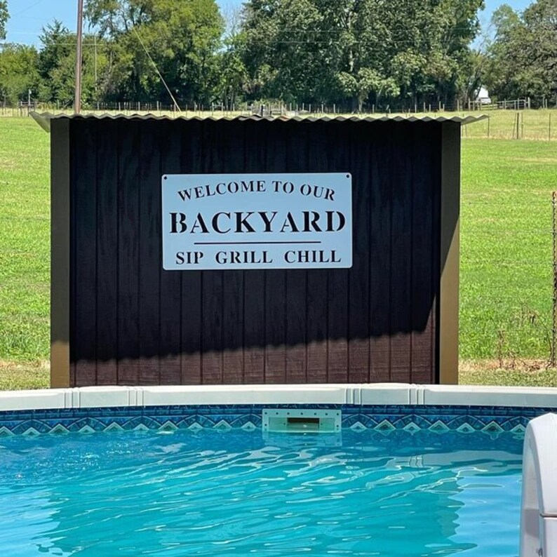 Welcome to Our Backyard Sign, Personalized Backyard Name Sign, Outdoor ...