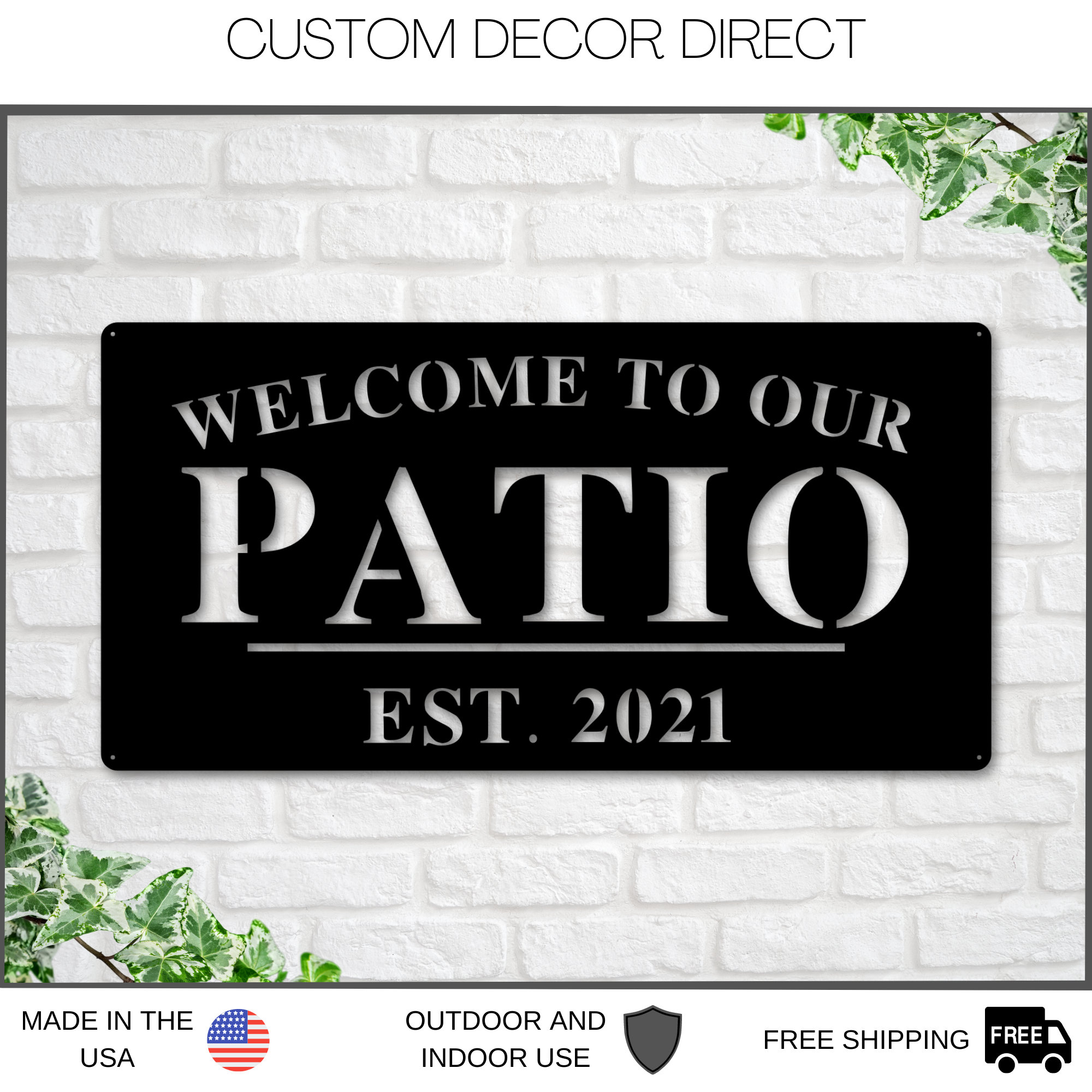to Our Patio Sign Personalized Patio Name Sign Etsy