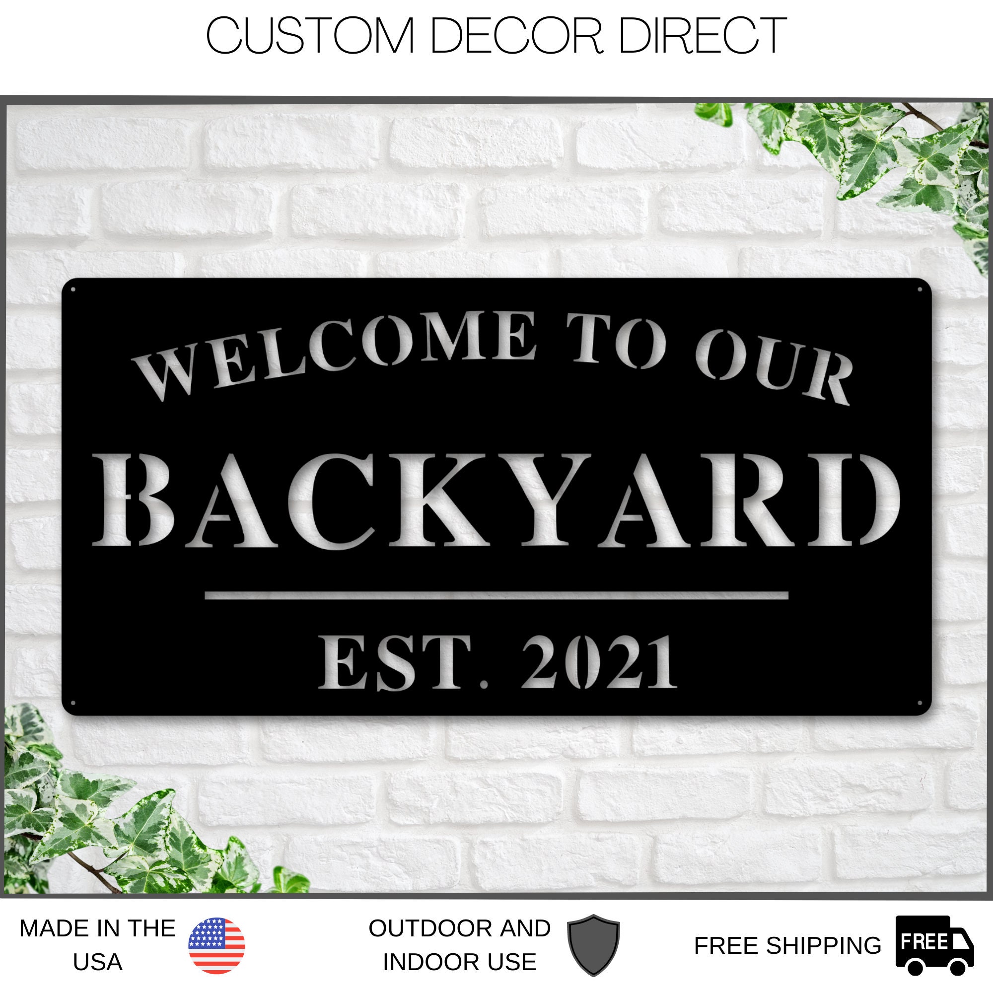 Welcome to Our Backyard Sign Personalized Backyard Name Sign | Etsy
