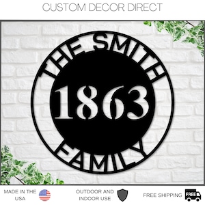 Address Sign, Metal Address Plaque, Metal house numbers, Circle Address, Custom Address Sign, Home Address Sign, Address Number, Bestseller