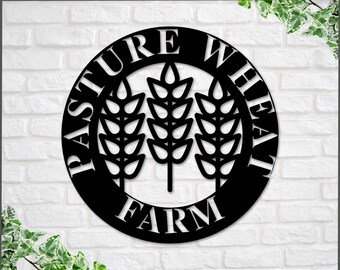 Wheat field custom sign, Farmer sign, Metal Farm Sign, Personalized Metal sign, Established, Plasma cut steel sign, metal art, farmhouse dec