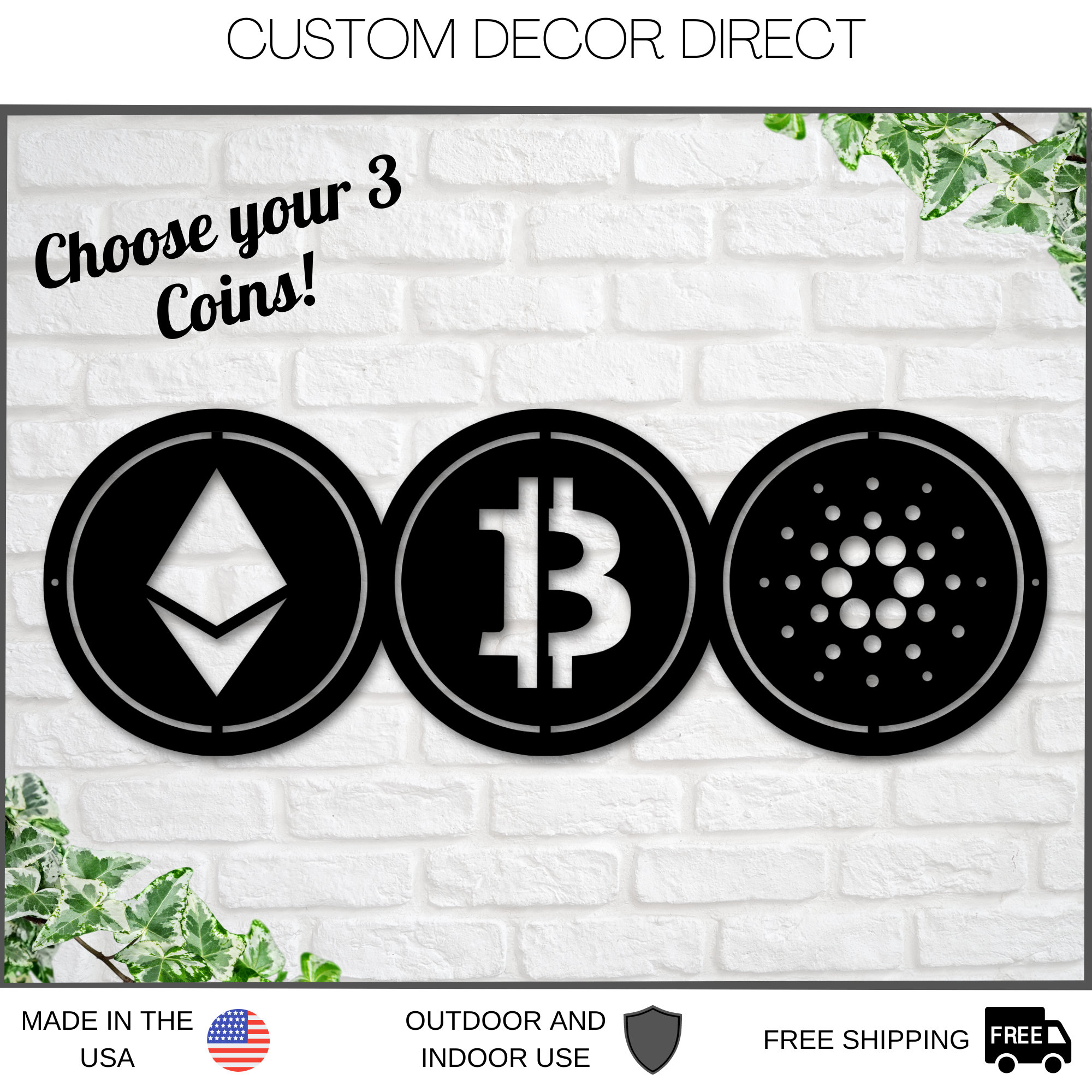 Crypto Coin Sign, Metal Crypto Currency Decor. Crypto Decor, Choose 3 Crypto  Coins, Custom Crypto Sign, Cryptocurrency Collectables, BTC ETH - Etsy
