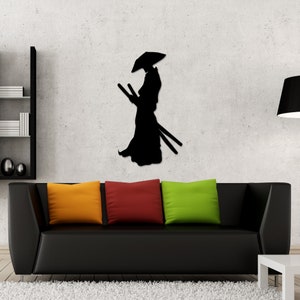 Samurai Metal Wall Art, Samurai Warrior Metal Decor, Metal Wall Art, Samurai Decor, Gift for Boyfriend, Wall Decor Ideas, Samurai Sword Art