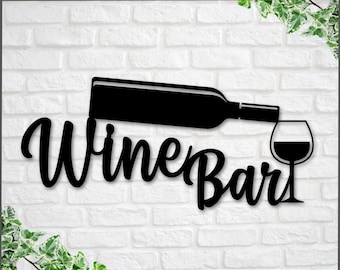 Personalized Bar Sign, Wine Decor, Wine Bar Sign, Mother's Day Gift, Wine Gifts, Wine Sign, Wine Bar Metal Wall Sign, Wine Glass Home Decor